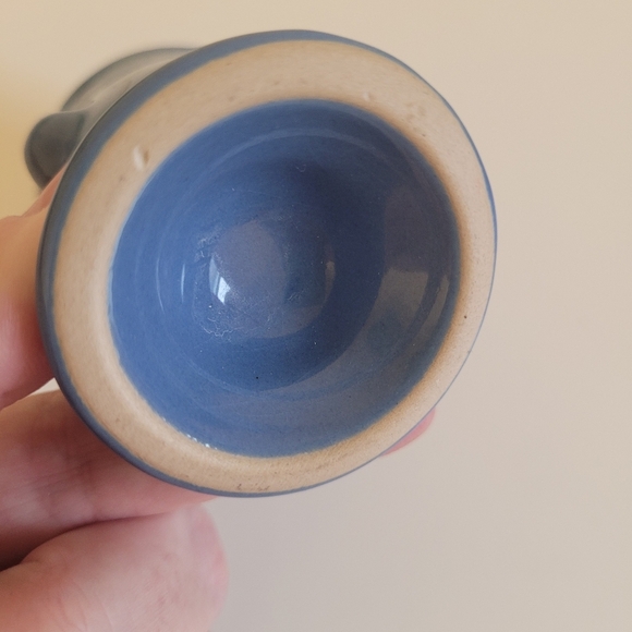 Anthropomorphic Vintage Blue Egg Cup Winking Face - Picture 3 of 4